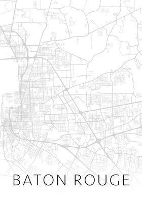 Baton Rouge Bw Map Poster By Design Turnpike Displate