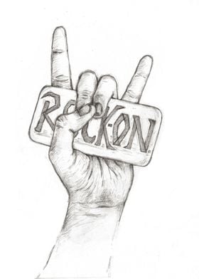 Rock On Hand Drawn
