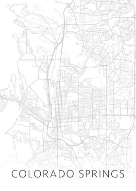 Colorado Springs Bw Map Poster By Design Turnpike Displate