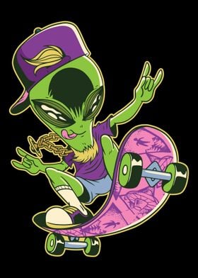 Skateing Alien 