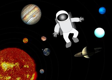 Astronaut in Solar System