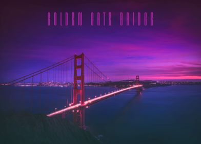 Cyber Punk Golden Bridge