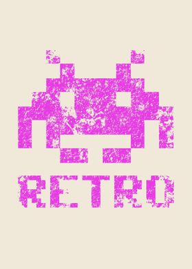 Retro Invaders Pink