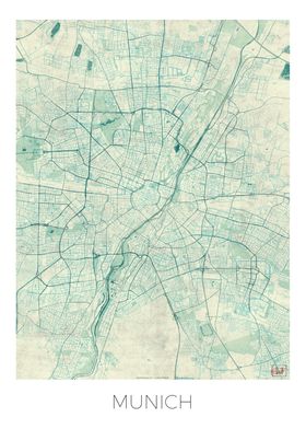 Munich Map Blue