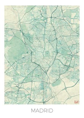 Madrid Map Blue