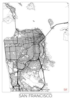 San Francisco Map White