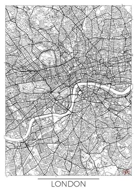 London Map White