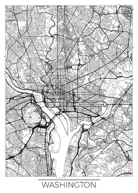 Washington Map White