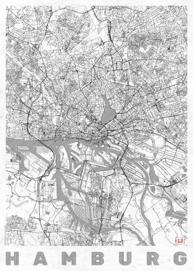 Hamburg Map Line