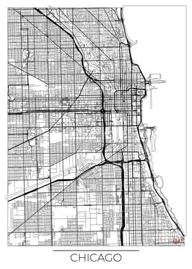 Chicago Map White