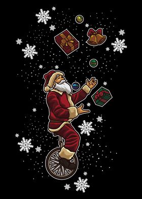 Santa Juggling Gifts