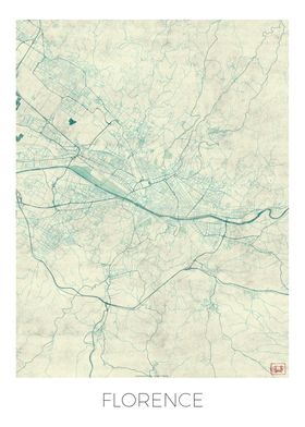 Florence Map Blue