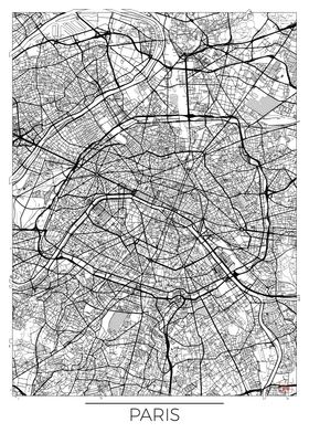 Paris Map White