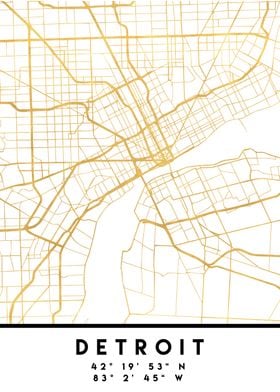 Detroit Map Michigan