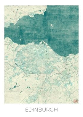 Edinburgh Map Blue