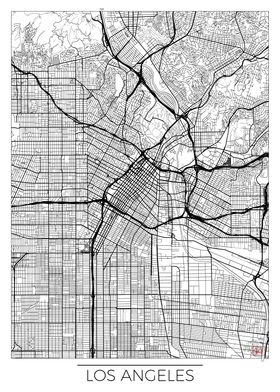 Los Angeles Map White