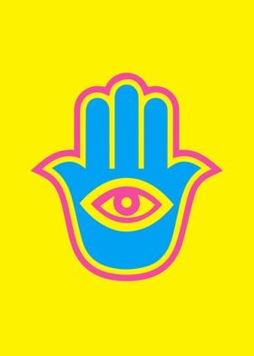 Neon Hamsa Hand