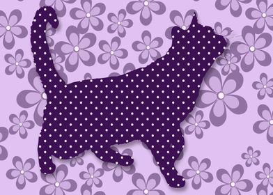 Purple Polka Dot Cat