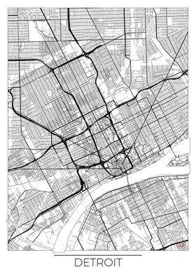 Detroit Map White