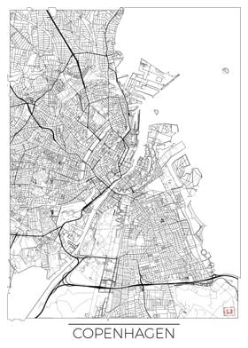 Copenhagen Map White