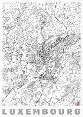 Luxemburg Map Line