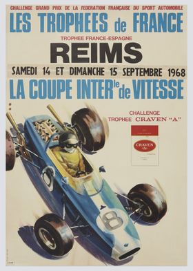 Grand Prix Reims 1968 Coupe Inter Trophee Craven A