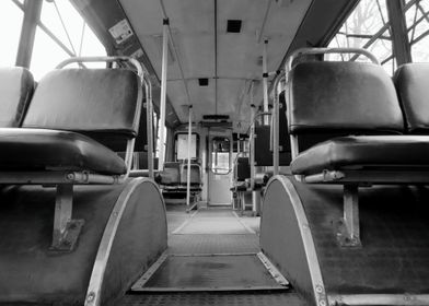 Interior of an old trolley