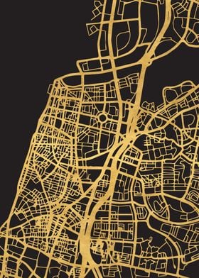 Tel Aviv Map Israel Gold