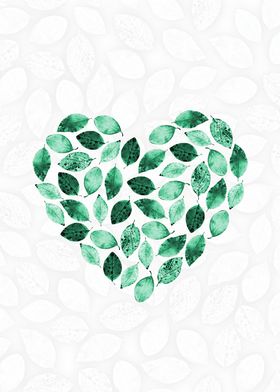 Green Leaf Heart Pattern