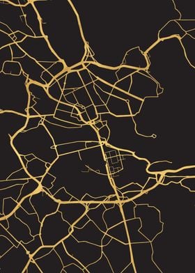 Stockholm Map Sweden Gold