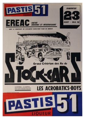 Grand Criterium Stock Cars Pastis 51 Ereac Nantes 23 Aout 1960s