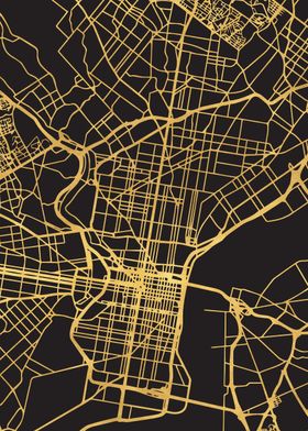 Philadelphia Map Gold