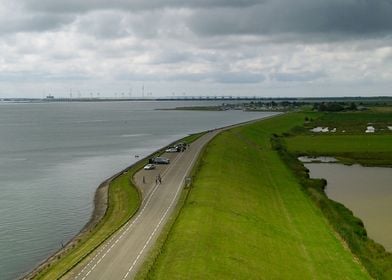 Dutch landscape of a dike