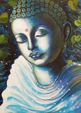 BUDDHA IN BLUE PORTRAIT