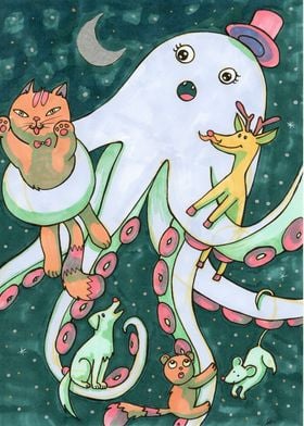 Cosmic octopus friendship