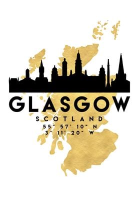 Glasgow Map Scotland Gold