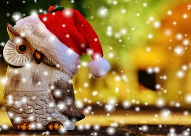 Christmas Santa Owl