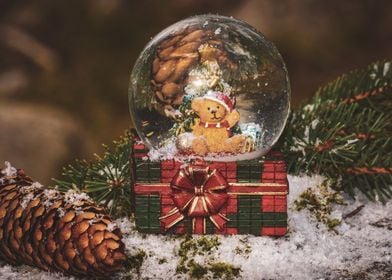 Christmas Teddy And Globe