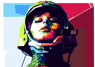 Astronaut girl with helmet