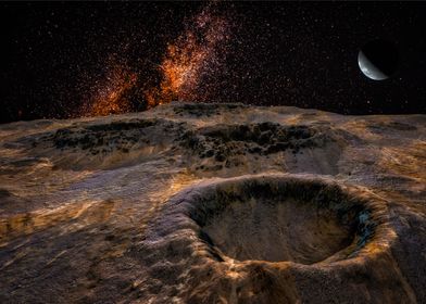 Crater and nebula
