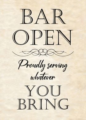 BAR OPEN Funny Cocktail