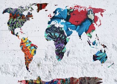 graffiti map of the world 