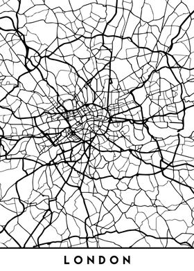 London Map England Black
