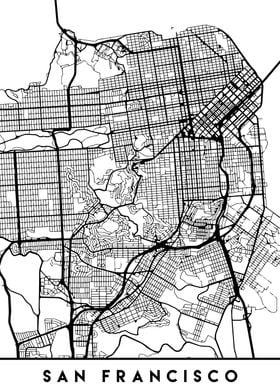 San Francisco Map Black