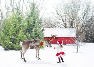 Christmas Reindeer Girl