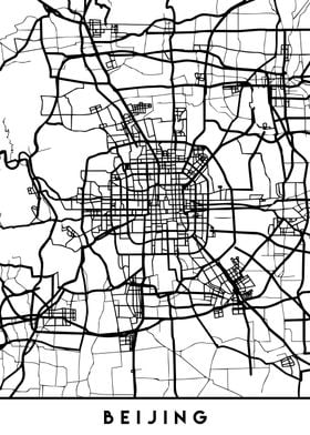 Beijing Map China Black