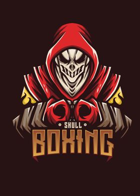 Skull Boxing Mascot Logo
