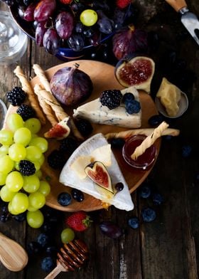 Cheese plate with honey