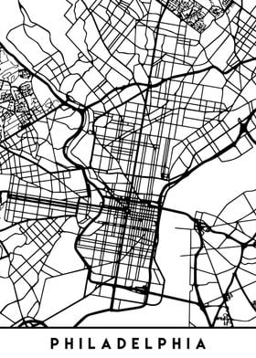 Philadelphia Map Black