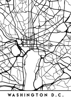Washington DC Map Black